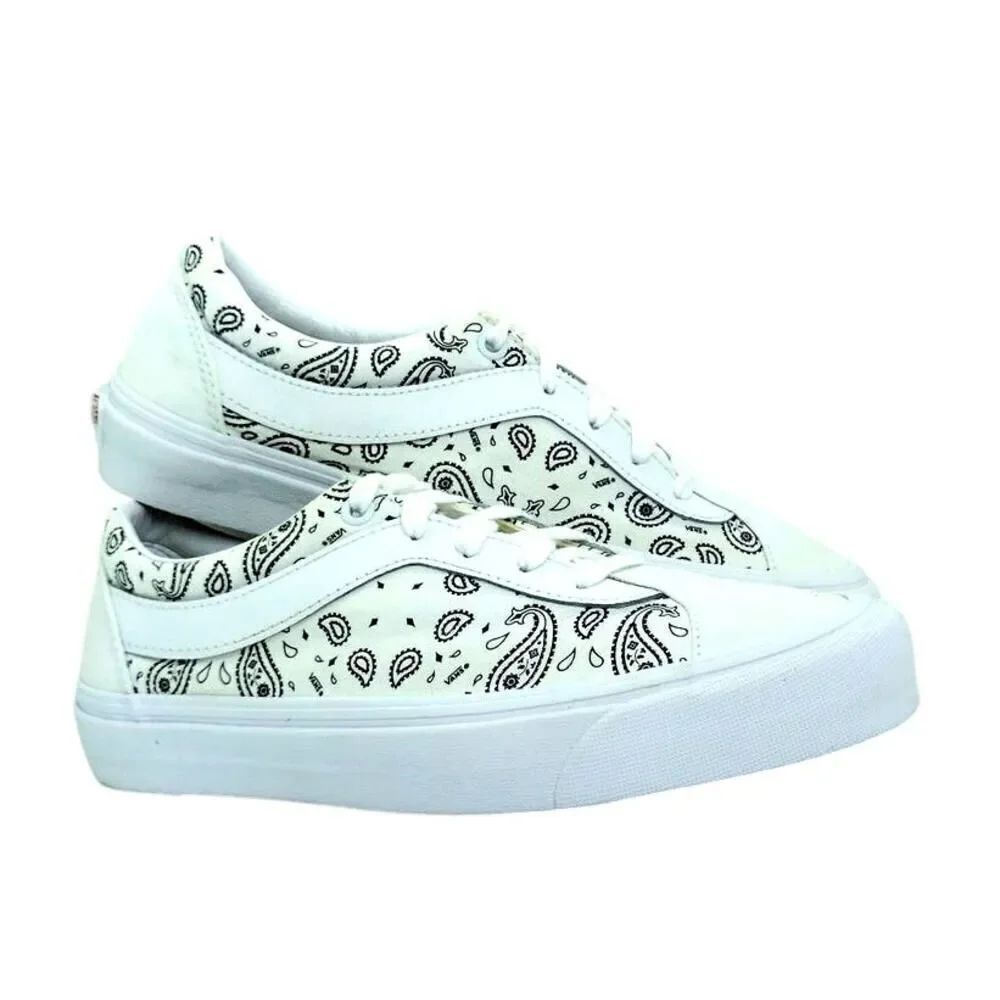 Vans Bold Ni Paisley White/Black Sneakers - Women's 8.5